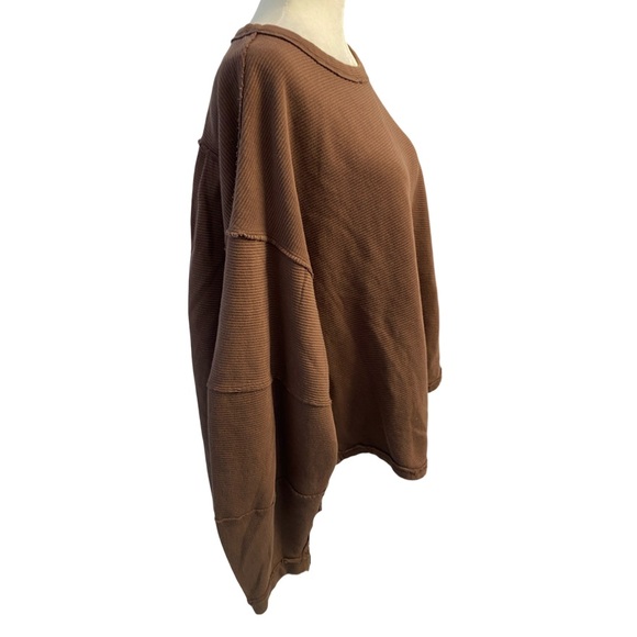 🔥Host Pick🔥Free People We The Free NWT Total Eclipse Tee Sz L Ribbed Long Sleeve - Picture 6 of 16